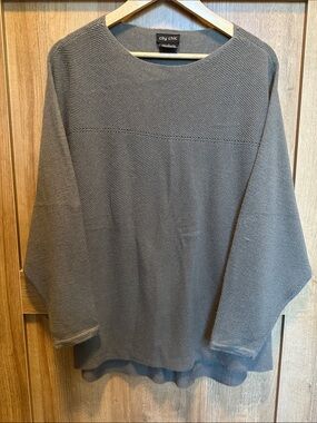 City Chic Olive Crewneck Knit Sweater - M/16